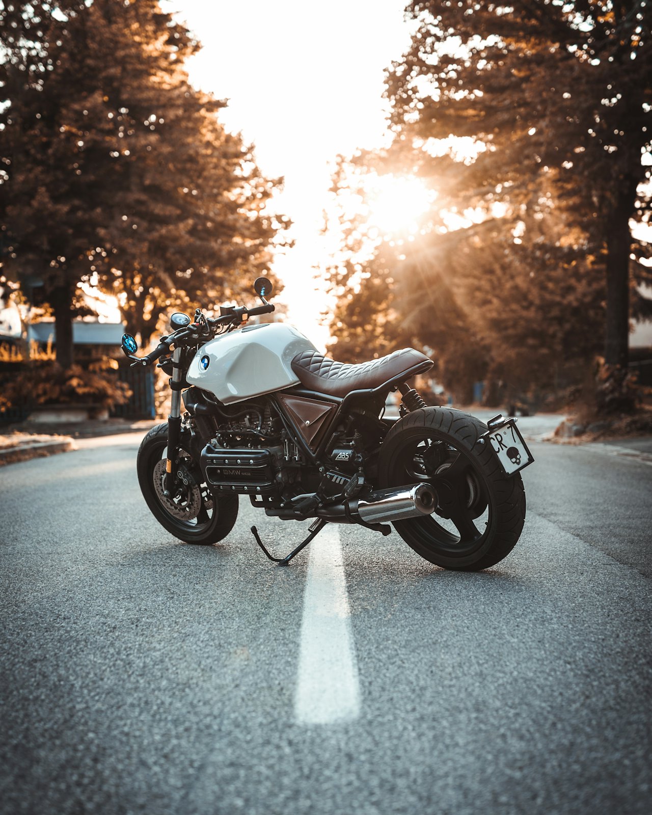 Electric motorcycle on an open road