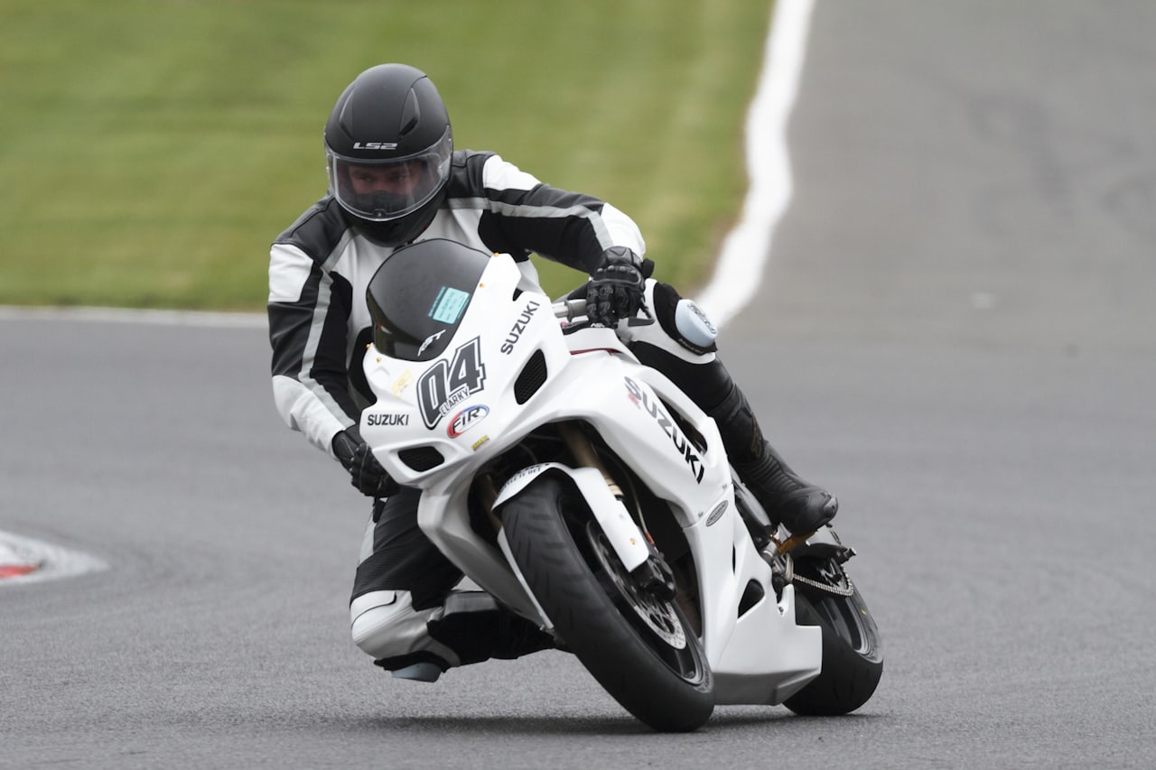 Close-up of a superbike front fairing showing an integrated carbon aerodynamic winglet